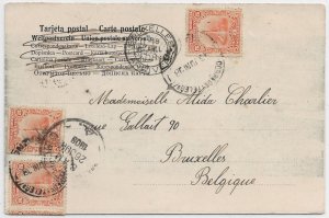Montevideo, Uruguay to Brussels, Belgium 1908 (53544)