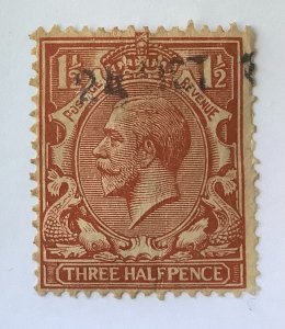 Great Britain 1912 Scott 161 used - 1.½p,  King George V
