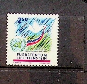 LIECHTENSTEIN Sc 959 NH ISSUE OF 1991 - UN