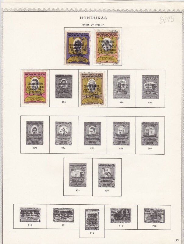 honduras issues of 1965-67 stamps sheet ref 17791 