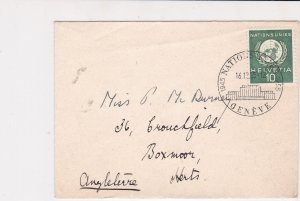 Geneva United Nations 1955  stamps cover ref 21651 