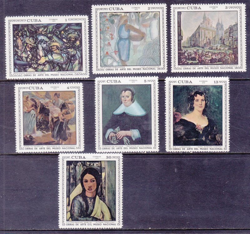 Cuba 1547-53 Mint 1970 Paintings in National Museum Full 7 Stamp Set VF