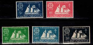 St. Pierre & Miquelon Scott 300-304 MH* Short Ship Set, good start.