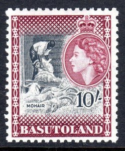  Basutoland -  1954 - sg 53  - 10/- value  -  Lightly Hinged -cv £40.00 