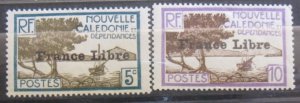 New Caledonia #221-222 MH- SCV=$27.00