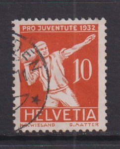 Switzerland   #B62  used  1932  Pro Juventute  10c  putting the stone