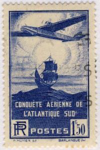 FRANCE - 1936 - Yv.320/Mi.326 1fr50 Conquête Aérienne de l'Atlantique Sud Obl TB