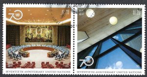 United Nations #1119-1122 49¢ & $1.20 70th Anniversary of the UN (2015). Used.