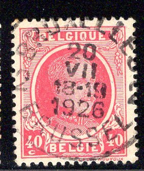Belgium #156, SON Brussels CDS dated 20 July 1926