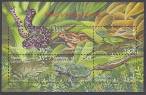 2001 Central African Republic 2724-2729KL Reptiles 10,00 €