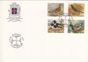 Iceland 1987 FDC Sc #642-645 Birds