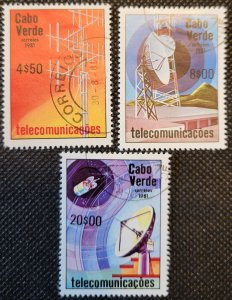 Cape Verde, 1981, set of 3, Communications,#432-34, used, SCV$1.60