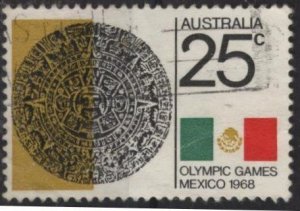 Australia 443 (used) 25c Mexico City Olympics (1968)