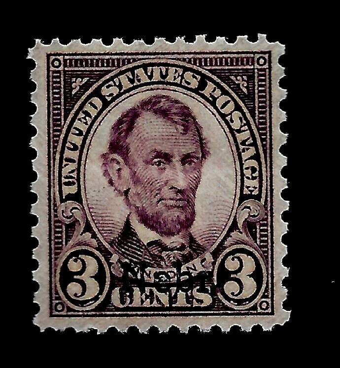 US 1929  Sc# 672 -  3 c Nebraska Overprint - Mint H - Crisp Color - Centered