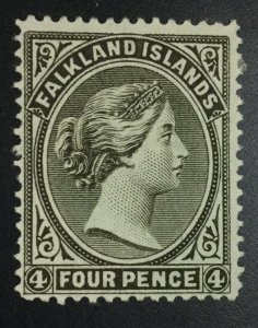 MOMEN: FALKLAND ISLANDS SG #10 1887 CROWN CA SIDEWAYS MINT OG H £450 LOT #64725