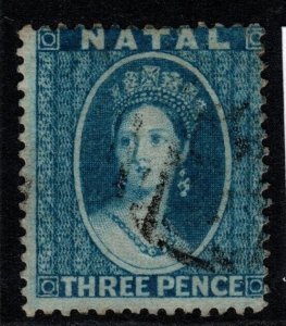 NATAL SG10 1859 3d BLUE NO WMK p14 USED