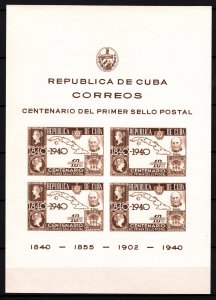 Z31a JL Stamps 1940 cuba mnh s/s #c33 map