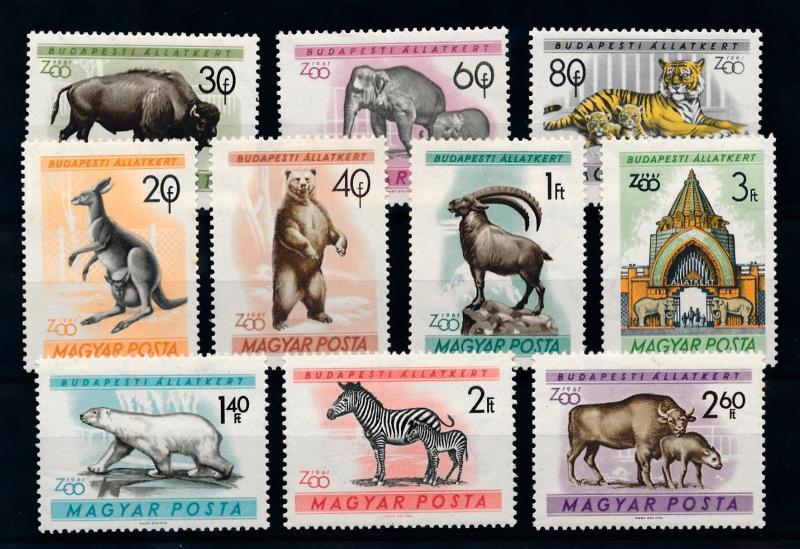 [78269] Hungary 1961 Wild Life Zoo Elephant Kangaroo Zebra  MNH