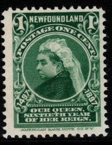 NEWFOUNDLAND SG66 1897 1c GREEN MTD MINT