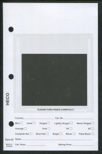 Pack of 100 HECO Dealer Stock Card Pages #2 for 3-Ring Mini Binder 5.5 x 8.5