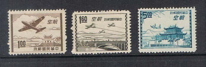 Taiwan 1954 Taipei Print Air mail Sc C65-C67 set of 3 MNH