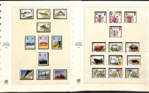Great Britain Stamp Collection on 16 Hingless Safe Dual Pages, 1983-1987 (BW)