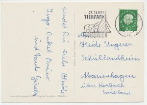 Card / Postmark Germany 1961 Elephant - Giraffe - Zoo Duisburg