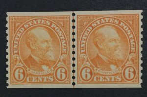 MOMEN: US STAMPS #723 COIL LINE PAIR MINT OG NH PSE GRADED CERT XF-90 LOT #88520