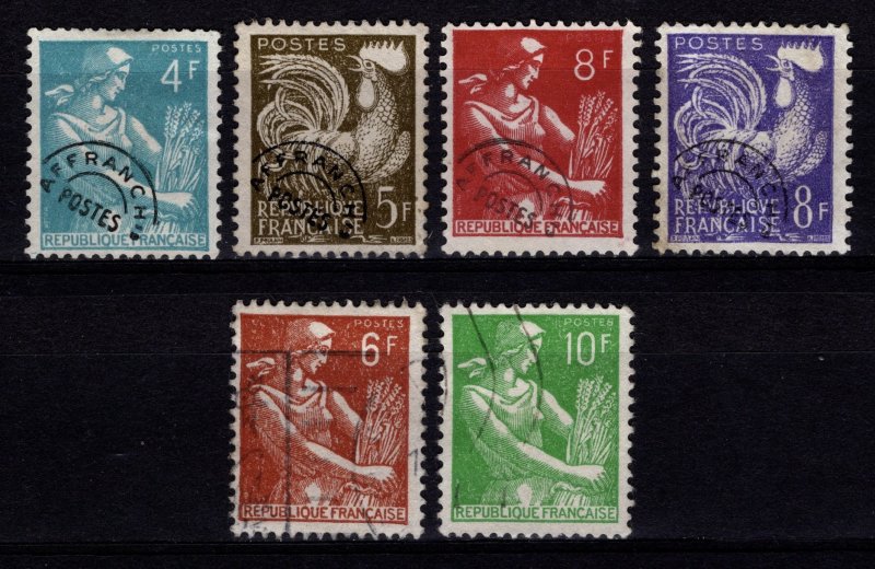 France 1954-59 Harvester & Gallic Cock Def., Part Set incl. precan. [Used]