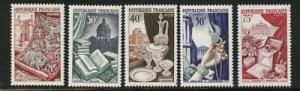 FRANCE Scott 711-715 MNH** 1954 Handicraft set CV $37