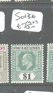 MALAYA STRAITS SETTLEMENTS (P2004B) KE $1.00  SG 136  MOG