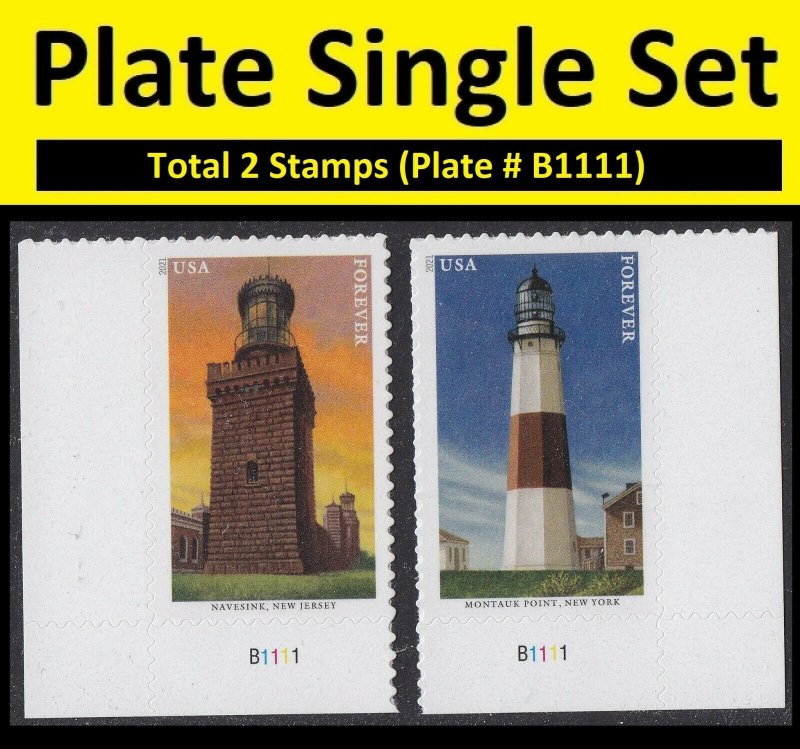 US 5621 5622 Mid-Atlantic Lighthouses F plate single set 2 MNH 2021