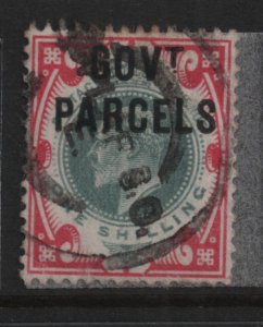 Great britain 1902 sgo78 1 shilling gov parcels overprint-used 