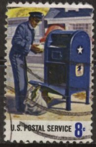 US 1490 (used) 8¢ USPS employees: mail collection (1973)
