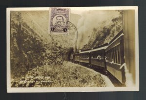 1921 Veracruz Mexico RPPC Postcard Cover Railway Train Crossing Bridge