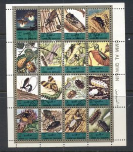 Umm al Qiwain 1972 Insects sheetlet small size CTO