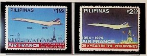 PHILIPPINES Sc 1438-9 NH ISSUE OF 1979 - AVIATION