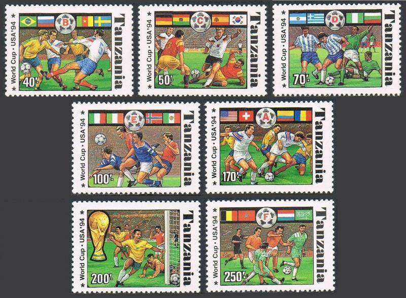 Tanzania 1174A-1174G,1174H,MNH.Mi 1759-1765,Bl,249. World Soccer Cup USA-1994