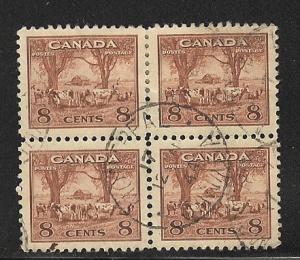 Canada Used Block OF 4  Scott cat.# 256