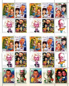 Tadjikistan 1999 AMERICAN COMICS/CLINTON/SUPERMAN Sheetlet (9v) x 10 MNH