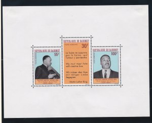 Dahomey #  C73a, Martin Luther King Jr., Souvenir Sheet, Mint Hinged 1/3 Cat.