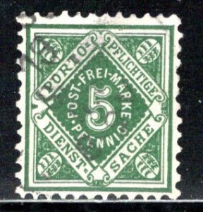 German States Wurttemberg Scott # O4, used