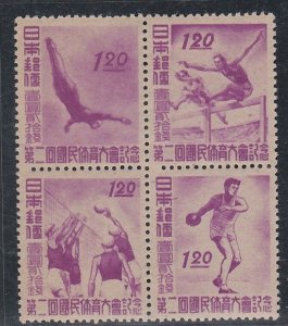 Japan # 400a, 2nd National Athletic Meet, Mint Light Hinged, 1/3 Cat.