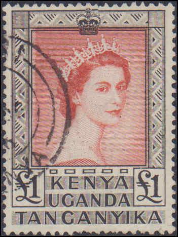 1954 Kenya, Uganda, Tanzania #117, Incomplete Set, High Value, Used