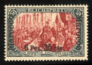 German Colonies, German Offices in Morocco #19D Cat$210, 1903 6p25c on 5m, ty...