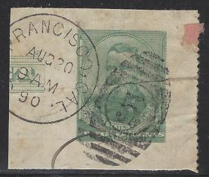United States H&G # G3, cut square pse letter sheet, used, issued 1886