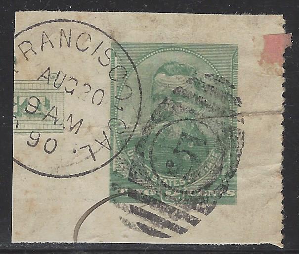 United States H&G # G3, cut square pse letter sheet, used, issued 1886