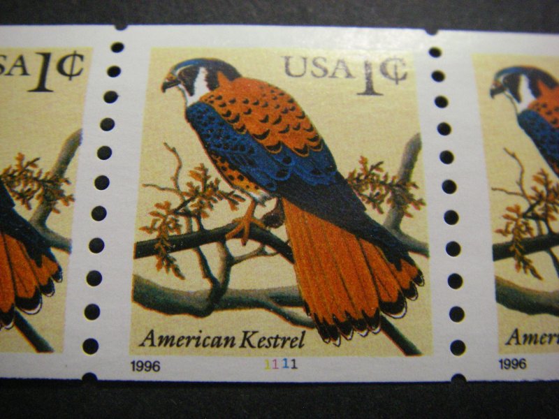 Scott 3044a, 1c Kestrel, PNC5 #1111, YMCB order, LG date, MNH Coil Beauty