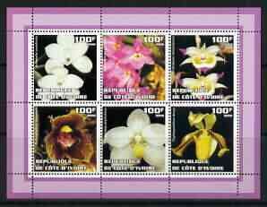 IVORY COAST - 2002 - Orchids #1 - Perf 6v Sheet - M N H - Private Issue