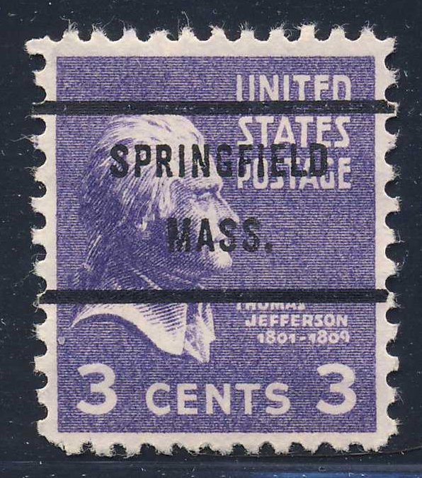 Springfield MA, 807-71 Bureau Precancel, 3¢ Jefferson